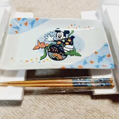 ミッキーと仲間たち　箸付和風皿の画像