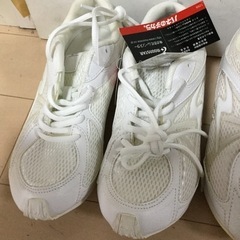 新品moonstarバネのチカラ二足　通学用スニーカー白の画像