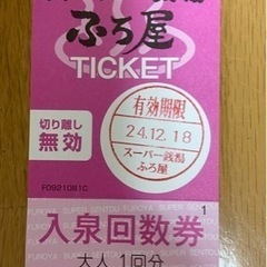 スーパー銭湯 ふろ屋　全日入浴券10枚綴　2セットの画像
