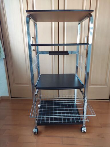 直接引取可/美品/キャスター付/ラック/スライド/テーブル/キッチン/レンジ/トースター/収納/パソコン/デスク/新生活/就職/異動/単身赴任/新社会人/一人暮らし/
