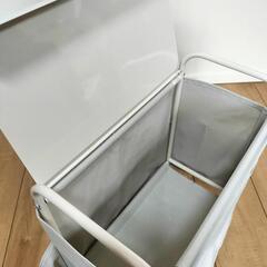 【売れました】美品WIREWORKSサイドワゴンマルチファンクションサイドテーブル収納グレーホワイトの画像