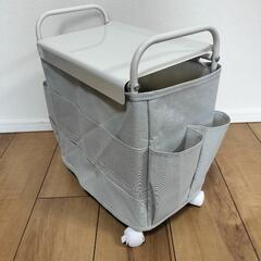 【売れました】美品WIREWORKSサイドワゴンマルチファンクションサイドテーブル収納グレーホワイトの画像