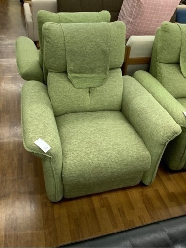 電動リクライニングソファー ニトリ 1人掛け 布 ピュール グリーン