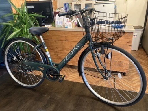 【6段変速】LEDダイナモ　27インチ自転車　モスグリーン