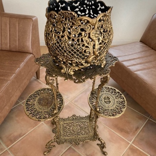 ★フランスアンティーク★　真鍮　     真鍮フラワースタンド家具　　2セット価格　★ビンテージ　コレクション