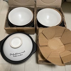 3月で処分します（新品未使用品)土鍋 5号(1人用サイズ) 3セット