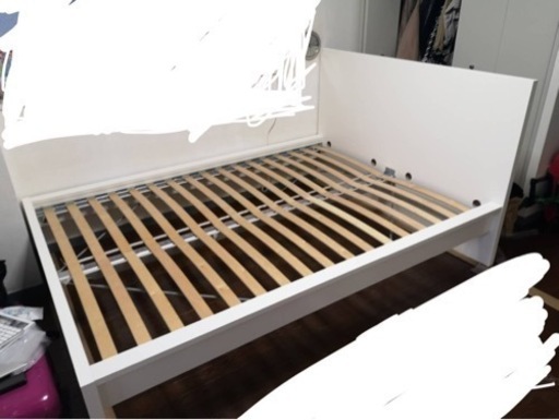 【ほぼ新品】イケア　マルム　ダブルベッド　収納付き/ IKEA MALUM bed frame