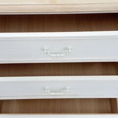 ★ジモティ割あり★  チェスト 白 H83.5×D35×W59.8 クリーニング済み TJ252の画像