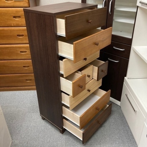 大川家具】チェスト 90cm幅4段 マローネ 桐 [中村敬木工] ナチュラルな 【商談中】【値下げしました🙌🏻】H-3  北海道　帯広　中村敬木工　NAKAMURAKEI MOKKO   モザイク　チェスト　7段