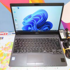 JC0306 富士通 ノートパソコン LIFEBOOK U938/S LTE Lバッテリー美品 Win11 office2021
