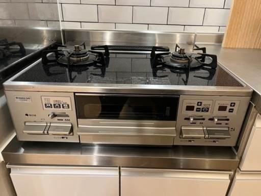 都市ガスコンロ　ガステーブル　ガラストップ　グリル綺麗