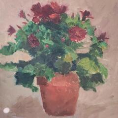 【横浜自宅引取限定】油絵 静物画 花 2枚