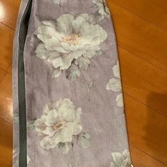 ピンク　紫　ドレープカーテン　花柄　100x100cm  4枚　...
