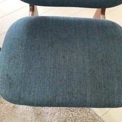 ニトリ　ダイニングチェア　青　三脚の画像