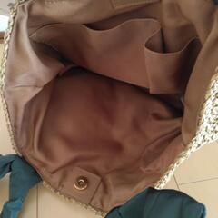 新品　スカーフハンドルカゴバッグ　夏　の画像