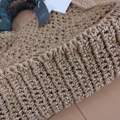 新品　スカーフハンドルカゴバッグ　夏　の画像