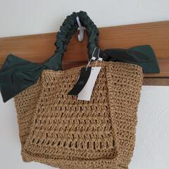 新品　スカーフハンドルカゴバッグ　夏　