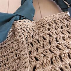 新品　スカーフハンドルカゴバッグ　夏　の画像