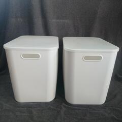 無印 やわらかポリエチレンケース・深・蓋付き x ２個の画像