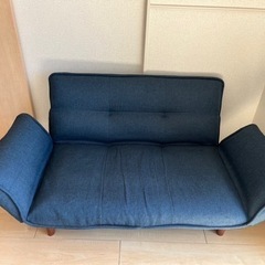 【受付再開】カインズ 2人掛けソファ ネイビー ファブリックの画像