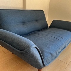 【受付再開】カインズ 2人掛けソファ ネイビー ファブリックの画像