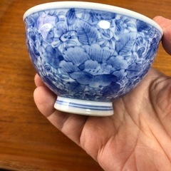 湯呑み茶碗　平戸唐草牡丹　煎茶揃