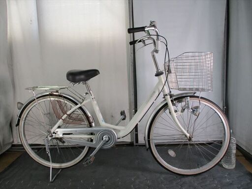 C595★限定特価★ 中古自転車 8800円【24インチ　軽快車　アルミ　ALOUETTE　ホワイト 】(*^▽^*)