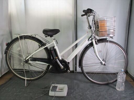 C598★整備済み　中古電動自転車　YAMAHA　PAS　CITY　ホワイト　バッテリー新品★【27インチ　8.9Ah】