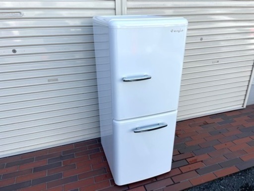 ■美品■冷蔵庫 2ドア レトロ エディオン ANG-RE151 2019年製 ■