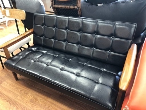合皮×ラバーウッド　ソファー　売ります！！！