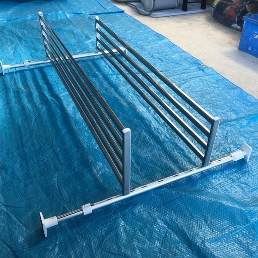 ステンレス製つっぱり収納棚 90cm幅　取付高さ55cm～90cm