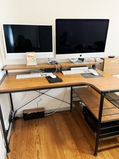 【美品】L字型パソコンデスク120㎝