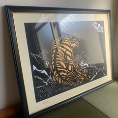 尾之善さん作の虎の切り絵