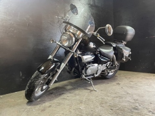 ★お支払総額13.8万円★ 買取強化中！どんな車両も1万円～保証します！ ヒョースン GV250 低走行！サイドバック！リアボックス付き！激安アメリカン！通勤通学！