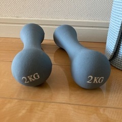 ニトリ　ヨガマットとダンベルの画像