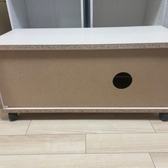 テレビ台 ホワイト 扉付収納ありの画像