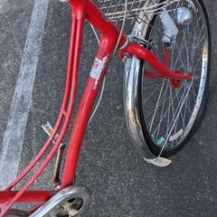 赤い自転車です。の画像