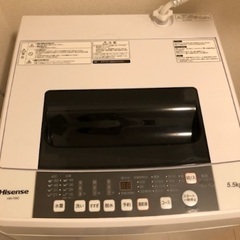 ハイセンス洗濯機【美品】5.5ｋｇ　1〜2人暮らし用