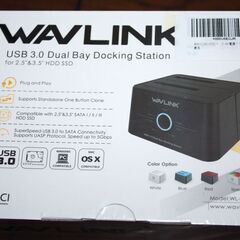  WAVLINK USB3.0 デュアルベイ ドッキングステーション 新品 未開封 SATA 2.5/3.5インチ HDD SSDの画像
