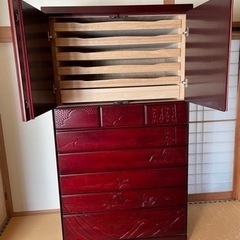 民芸調たんす2竿の画像