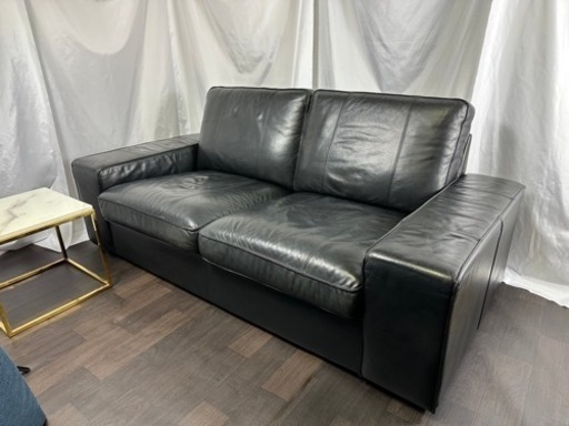【受け渡し者決定】美品！定価約¥130000-IKEA KIVIK 本革　2人掛けソファー