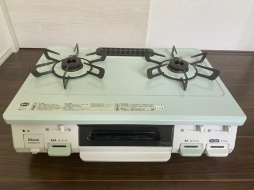 ※決まりました※【美品】ガステーブル　リンナイ　LPガス　パステルミント　KGM64MT2L-LP ガスコンロ