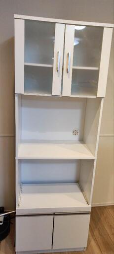 ニトリ 電子レンジ台(フォルムN RE1860 WH) キッチンラック 食器棚