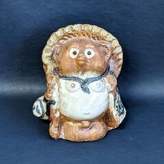 信楽焼　狸　狸山作　タヌキ　置物　在銘　狸山　可愛い　縁起物　商...