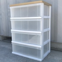 格安で！木天板◇ウッドトップチェスト◇引き出し◇幅56cm◇4段...
