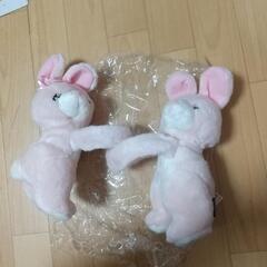 半額以下、未使用タグ付き抱っこピンクウサギセットの画像