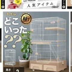 引き渡し決定！トイレどこいった？ケージ　2段　組み立て要の画像