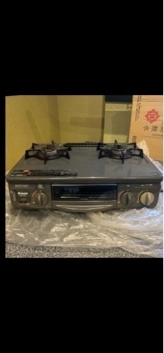 ガスコンロ　プロパンガス仕様　黒色　中古品