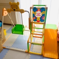 くまのプーさん おりたたみキッズパーク　ジャングルジム　滑り台　...