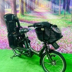 ❹ 4974子供乗せ電動アシスト自転車ヤマハ3人乗り20インチ